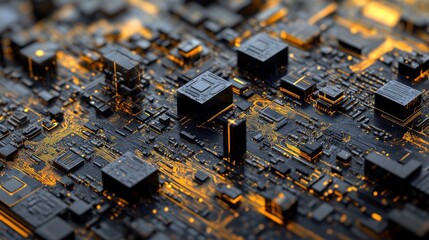 Poster - Abstract Circuit Board Design