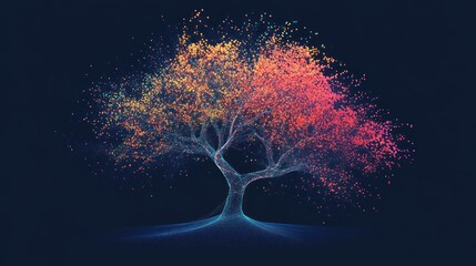 Aufkleber - Abstract digital tree