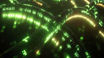 Poster - Abstract glowing digital tubes