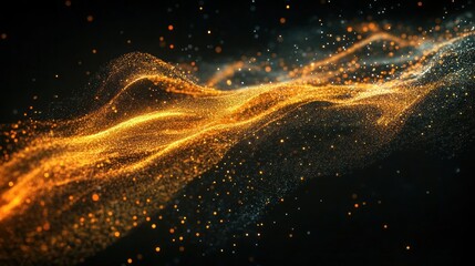 Poster - Abstract golden particles flowing (1)
