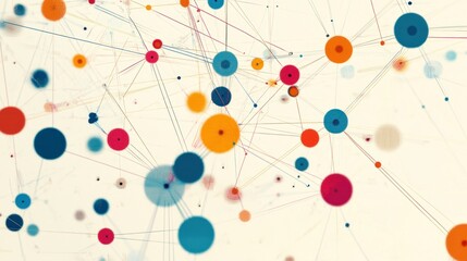 Poster - Abstract network of interconnected colorful circles