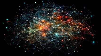 Aufkleber - Abstract network of interconnected nodes (2)