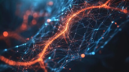 Aufkleber - Abstract network of interconnected points and lines