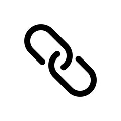 Poster - A simple black and white illustration of two chain links connected together on a white background view