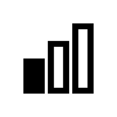 Poster - A simple black and white illustration showing three vertical bars of varying heights in a minimalist style