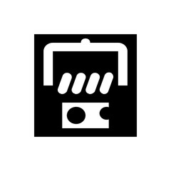 Poster - Illustration of a battery icon with a handle and circular elements on a black background design element