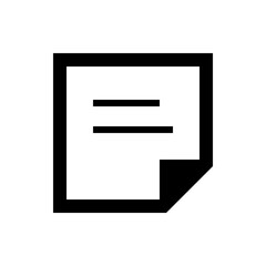 Poster - White paper with two horizontal black lines and a folded corner on a black background design element