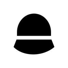 Poster - Black semicircle above a horizontal line and a curved shape below the line on a white background image
