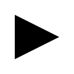 Poster - A prominent black triangle pointing rightward against a stark white background in a simple graphic design style