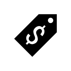 Poster - Black price tag with a white dollar sign and a white circle in the upper right corner of the price tag
