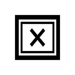Poster - Black outlined square containing a white square with a black x shape in the center of the image view