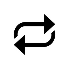 Poster - Two curved arrows pointing in opposite directions creating a circular motion in a black and white design