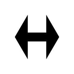 Poster - A black arrow pointing left and a black arrow pointing right connected by a horizontal line shape image