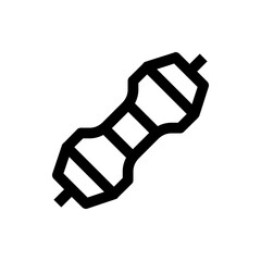 Poster - Illustration of a black resistor with bands and leads on a white background in a simple outline style