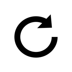 Poster - Circular arrow icon indicating refresh or reload with a clockwise direction and bold black stroke
