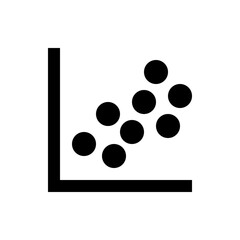 Poster - Scatter plot of black circles with a black l shape on a white background in the lower left corner area
