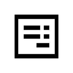 Poster - Black outlined square containing three horizontal bars and two smaller squares arranged in a grid like pattern