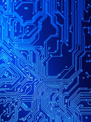blue circuit board background, an abstract blue background with technological circuits