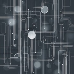 Poster - Intricate network of interconnected lines and nodes, a digital landscape visualization