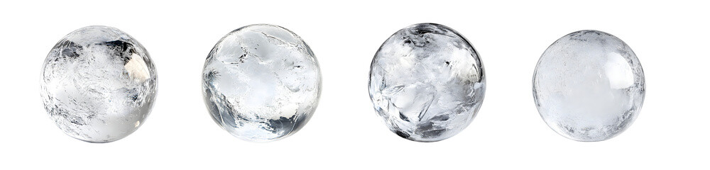 Fototapete - Set of sphere-shaped objects with varied surface patterns. isolated on transparent background