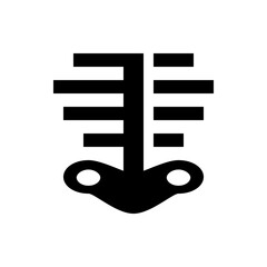 Poster - A black and white abstract design featuring horizontal bars and circular elements at the bottom section design