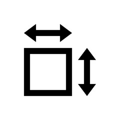 Poster - Illustration of a square shape with horizontal and vertical arrows indicating dimensions and orientation