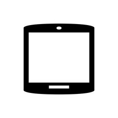 Poster - Illustration of a black smartphone with a white screen and a home button at the bottom edge shape design