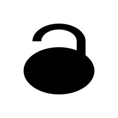 Poster - Illustration of a simple black padlock in the open position with a rounded shackle and circular body shape