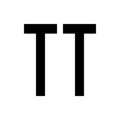 Poster - Two bold black letter t shapes aligned horizontally on a white background creating a simple graphic design