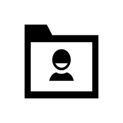 Poster - A folder icon displaying a person silhouette inside representing user profile or personal data storage
