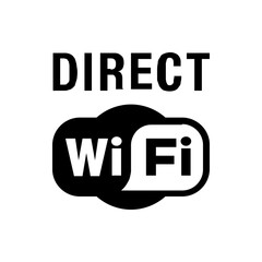Poster - Direct wifi logo with black and white design featuring the words direct and wifi in a stylized format design