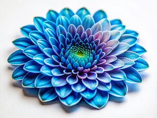 Poster - Macro Close-up of a Vibrant Blue Digital Flower Sticker