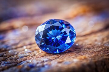 Poster - Macro Photography: Sapphire Gemstone Flatlay - Dependable Generative AI Image