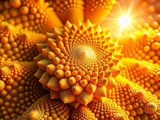 Poster - Macro Photography: Sun's Core Energy, Abstract Close-up of Yellow and Orange Hues