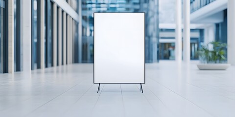 Poster - Empty digital display frame in a modern office interior