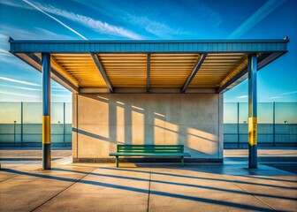 Poster - Minimalist Bus Station Architecture: Modern Public Transport Hub