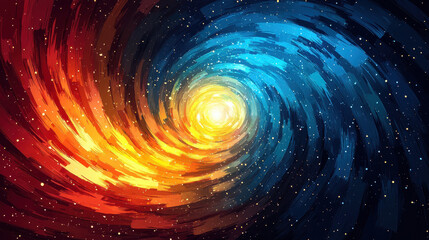 Poster - Dynamic night scene reveals colorful LED lights swirling in motion, creating a mesmerizing vortex of energy and illumination against a dark, starry backdrop.