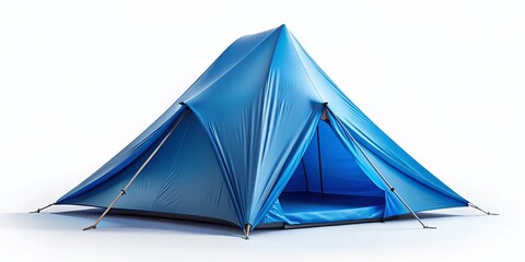 Poster - Serene Blue Tent on White Background: Long Exposure Photography