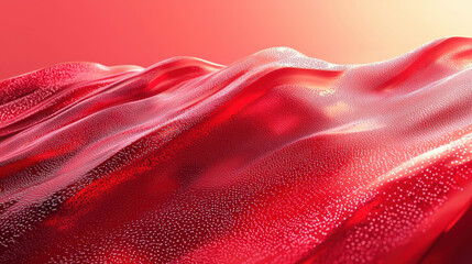 Aufkleber - A vibrant red abstract sculpture showcases flowing lines and subtle textures, creating a dynamic representation of creative energy and modern artistic expression.
