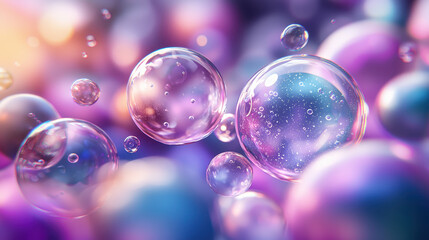 Poster - Abstract 3D shapes float, embodying creative ideas and inspiration, with iridescent spheres evoking innovation and imagination in a vibrant designscape.