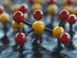 Wall Mural - Detailed representation of a three dimensional molecular structure visualization