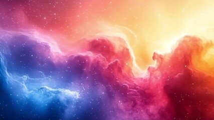 Poster - Celestial Canvas: A vibrant nebula explodes with cosmic colors, showcasing the awe-inspiring beauty and vastness of the universe.