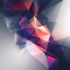 Poster - Abstract polygonal composition showcases a modern geometric interplay of color
