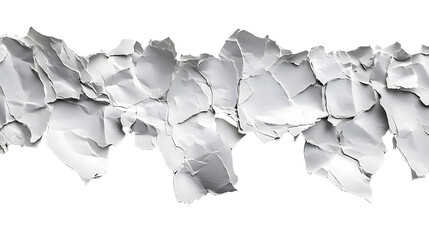 Poster - Abstract Textured Background of Torn White Paper with Intricate Creases and Layers