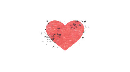 Aufkleber - Artistic Heart Illustration with Grunge Texture Representing Love and Emotion in Design
