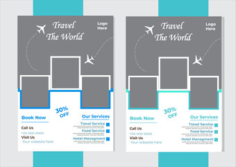 Creative and modern travel flyer template design