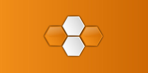 Poster - Honeycomb sign icon isolated with shadow. Honey cells symbol. Sweet natural food. Flat design. Vector Illustration.