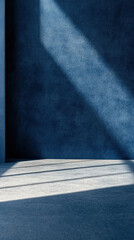 Poster - A blue wall with a shadow on it.