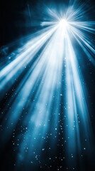 Poster - A bright blue light shining on a dark background. The light is so bright that it creates a sense of awe and wonder