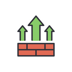 Poster - Firewall Security With Directional Arrows Showing Outward Movement